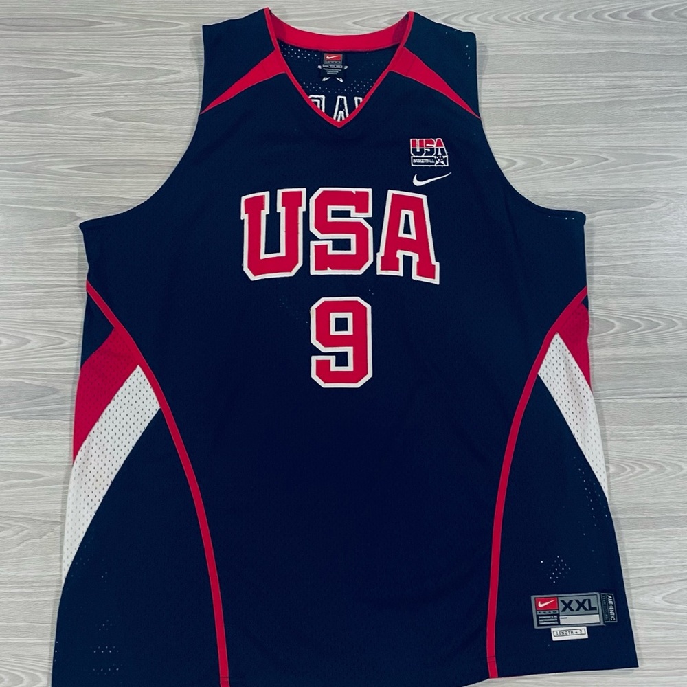 Vintage Nike 2006 Dwayne Wade #9 Team USA Jersey Blue Red Men’s Size 2XL